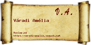 Váradi Amélia névjegykártya